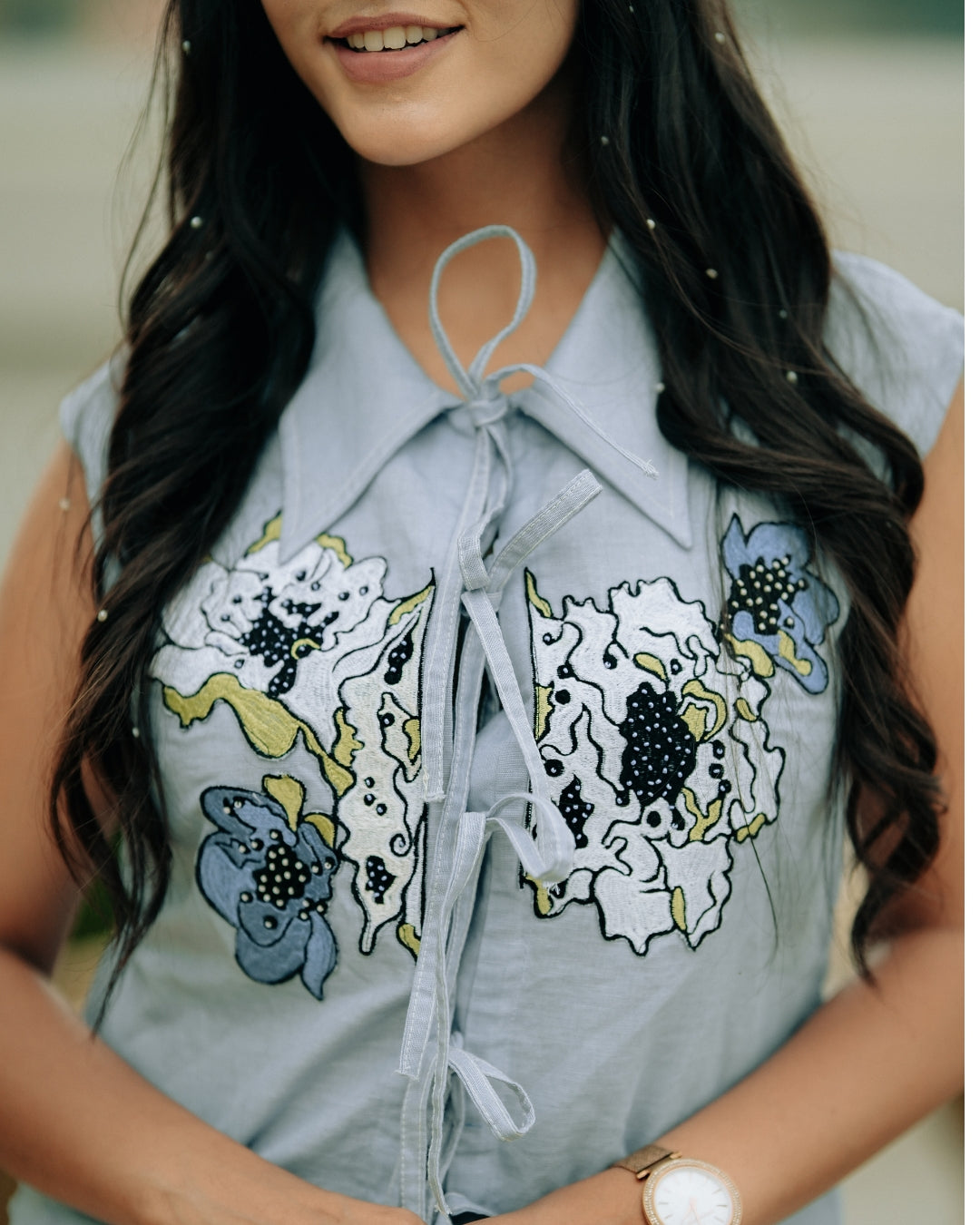 Knotted Floral Shorts Set - vanshika&sakshi