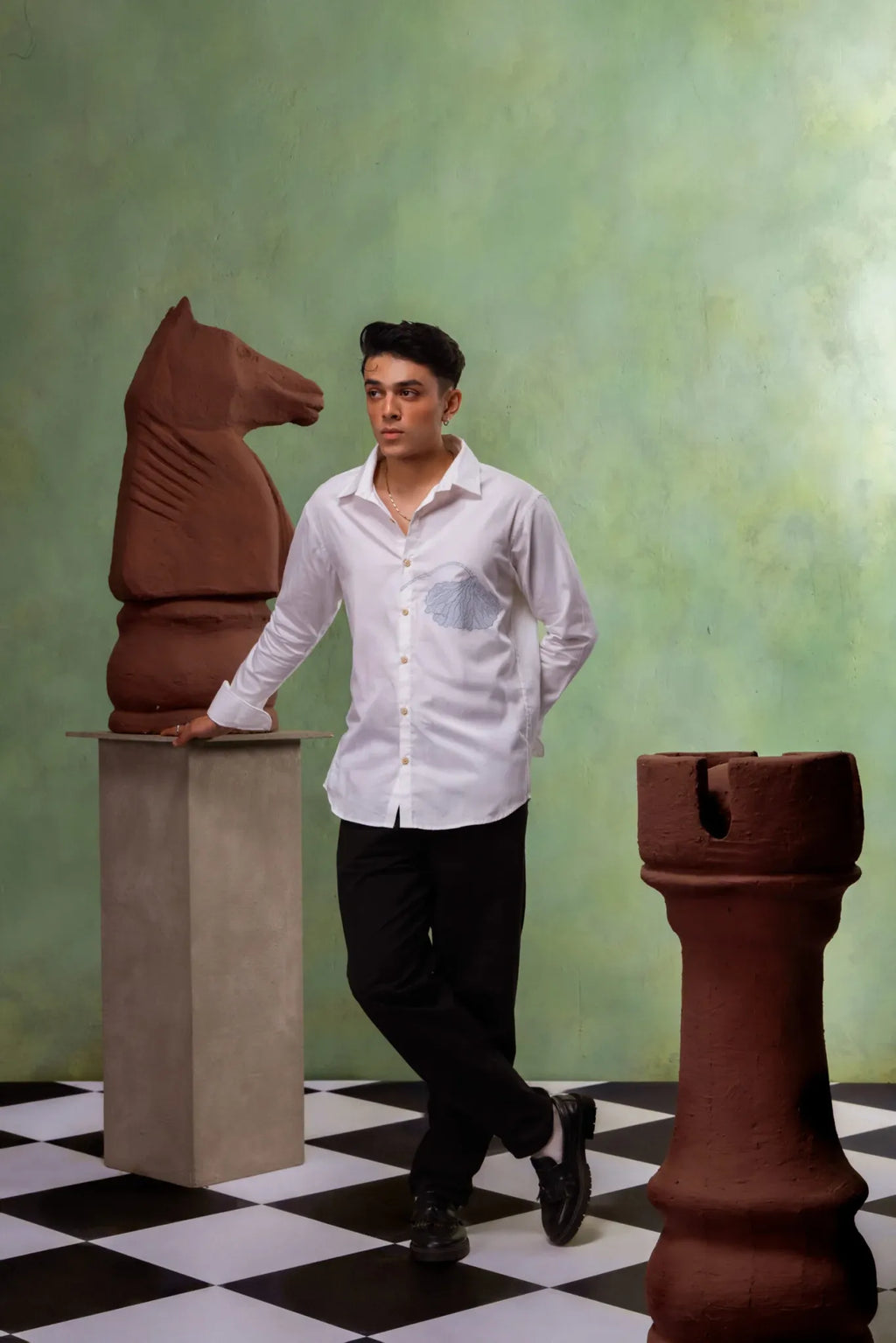Harsh Gulati In Our Azure Bloom  Shirt - vanshika&sakshi