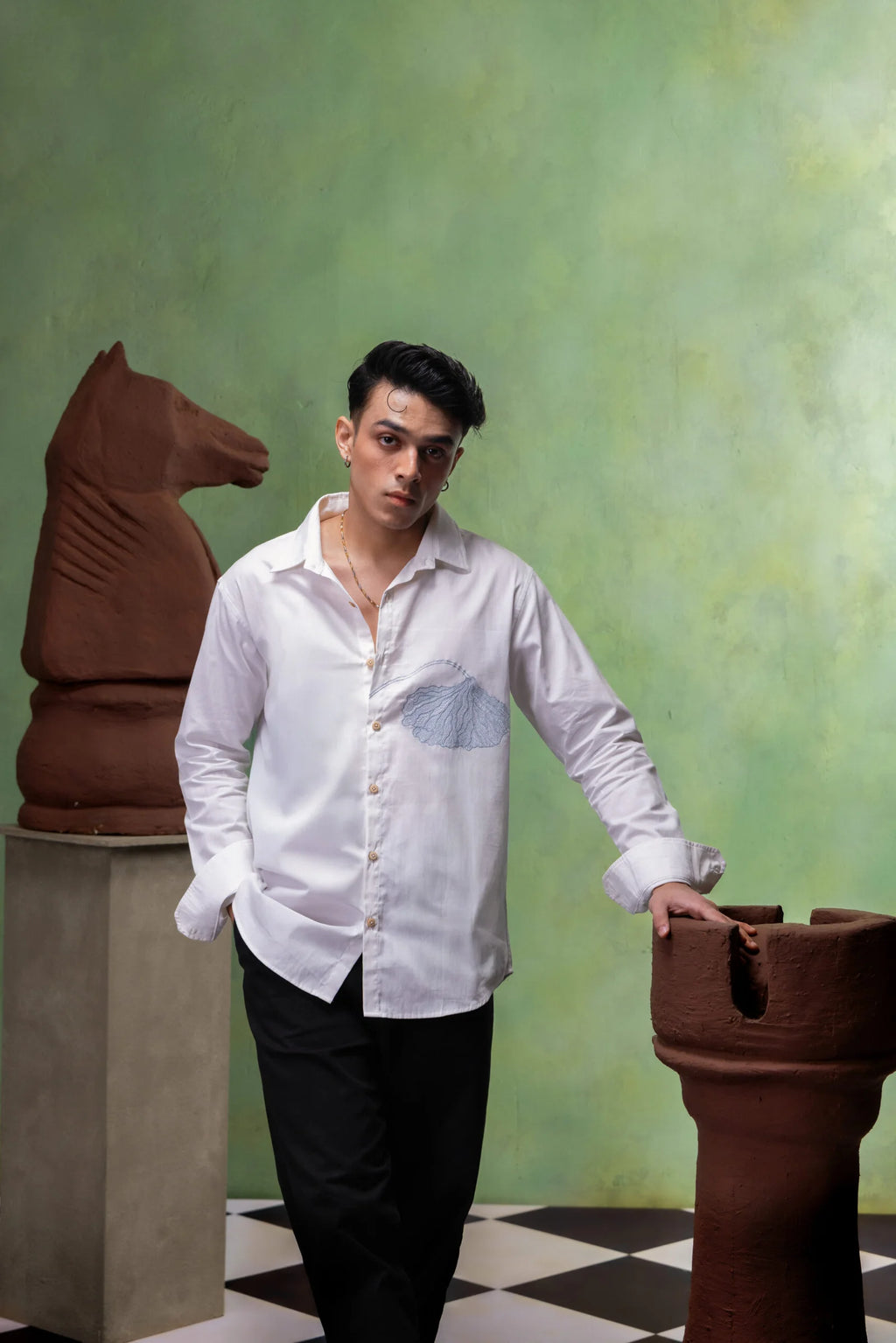 Harsh Gulati In Our Azure Bloom  Shirt - vanshika&sakshi