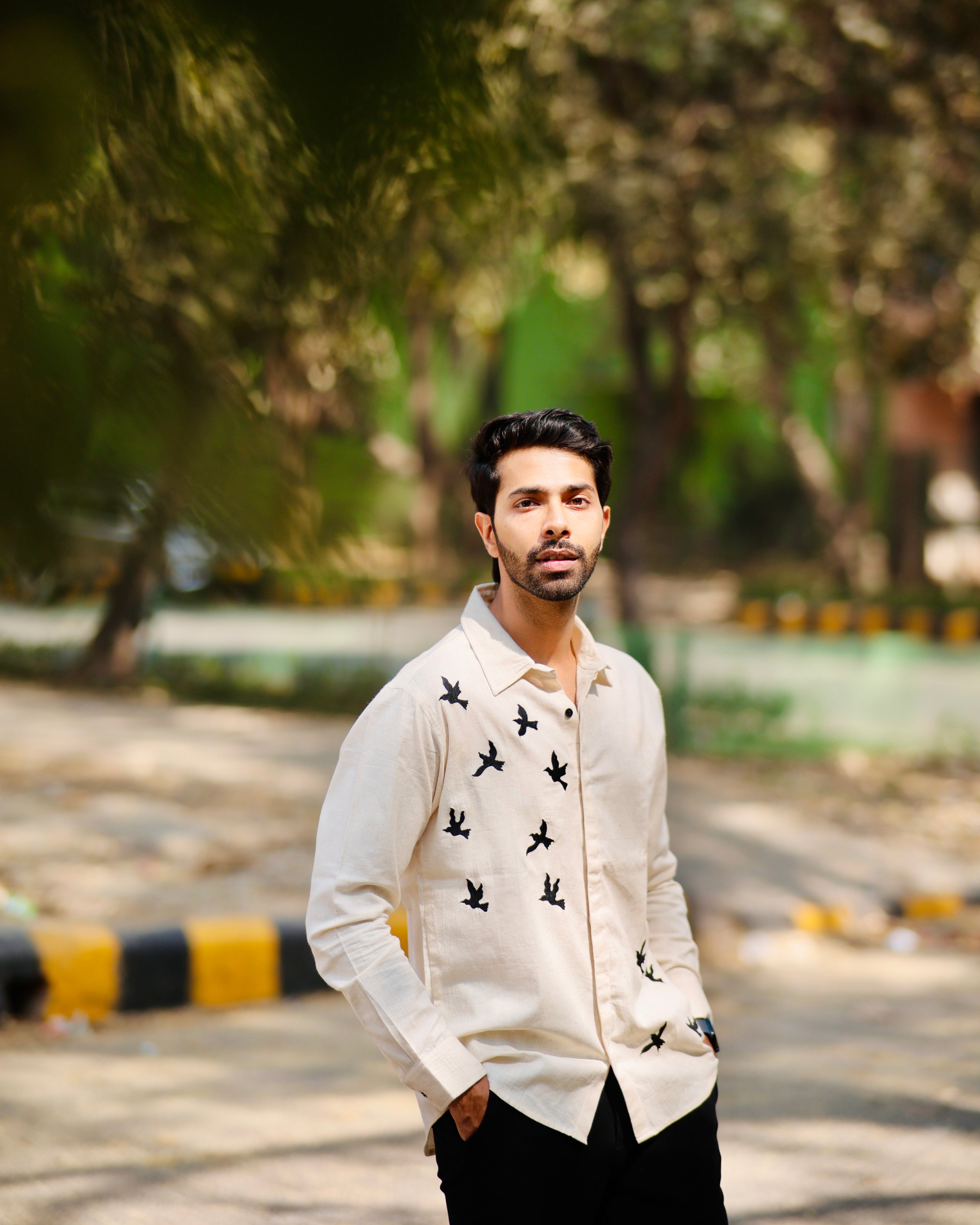 Mayank Sachdeva In our Noir Wing Shirt - vanshika&sakshi