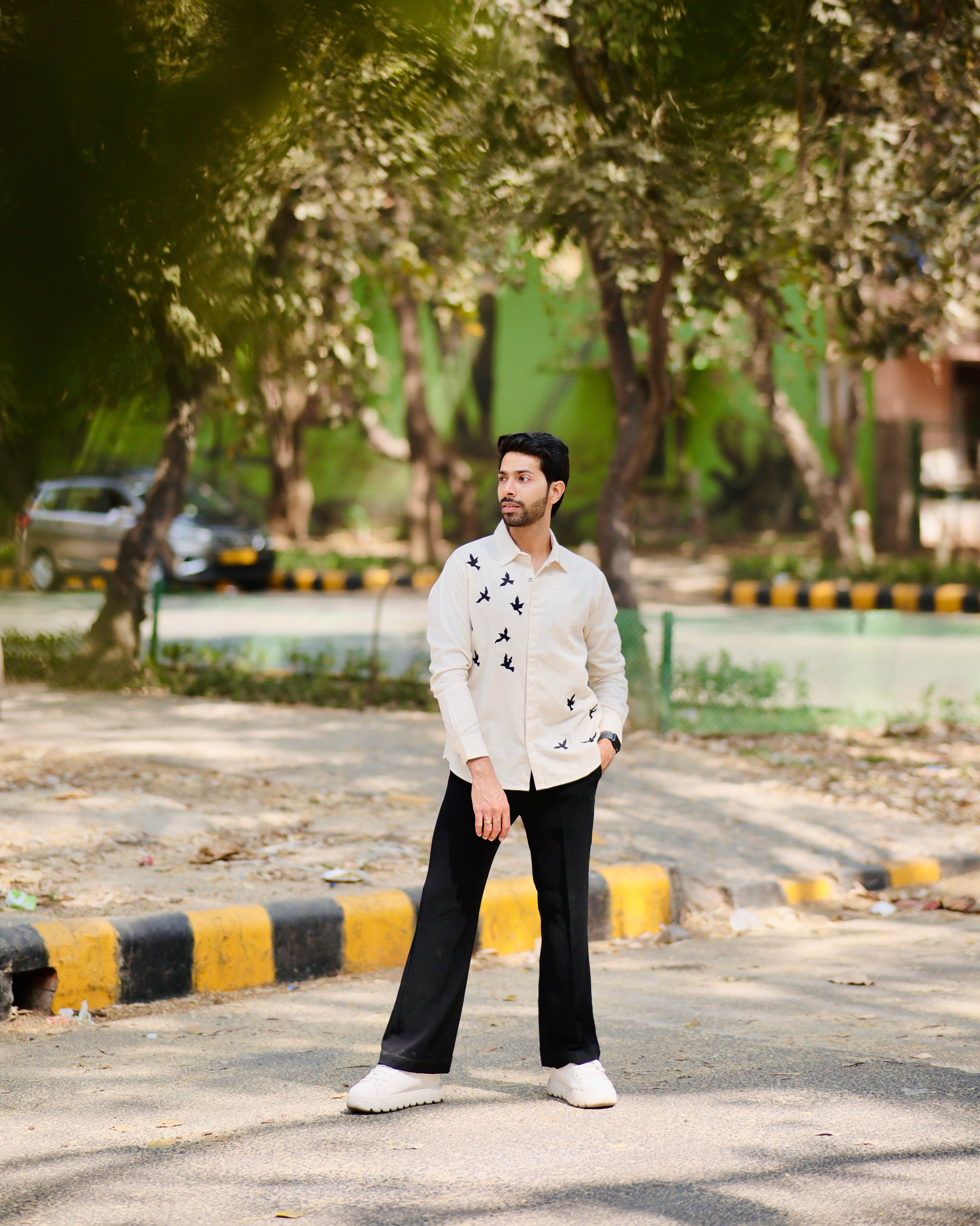 Mayank Sachdeva In our Noir Wing Shirt - vanshika&sakshi