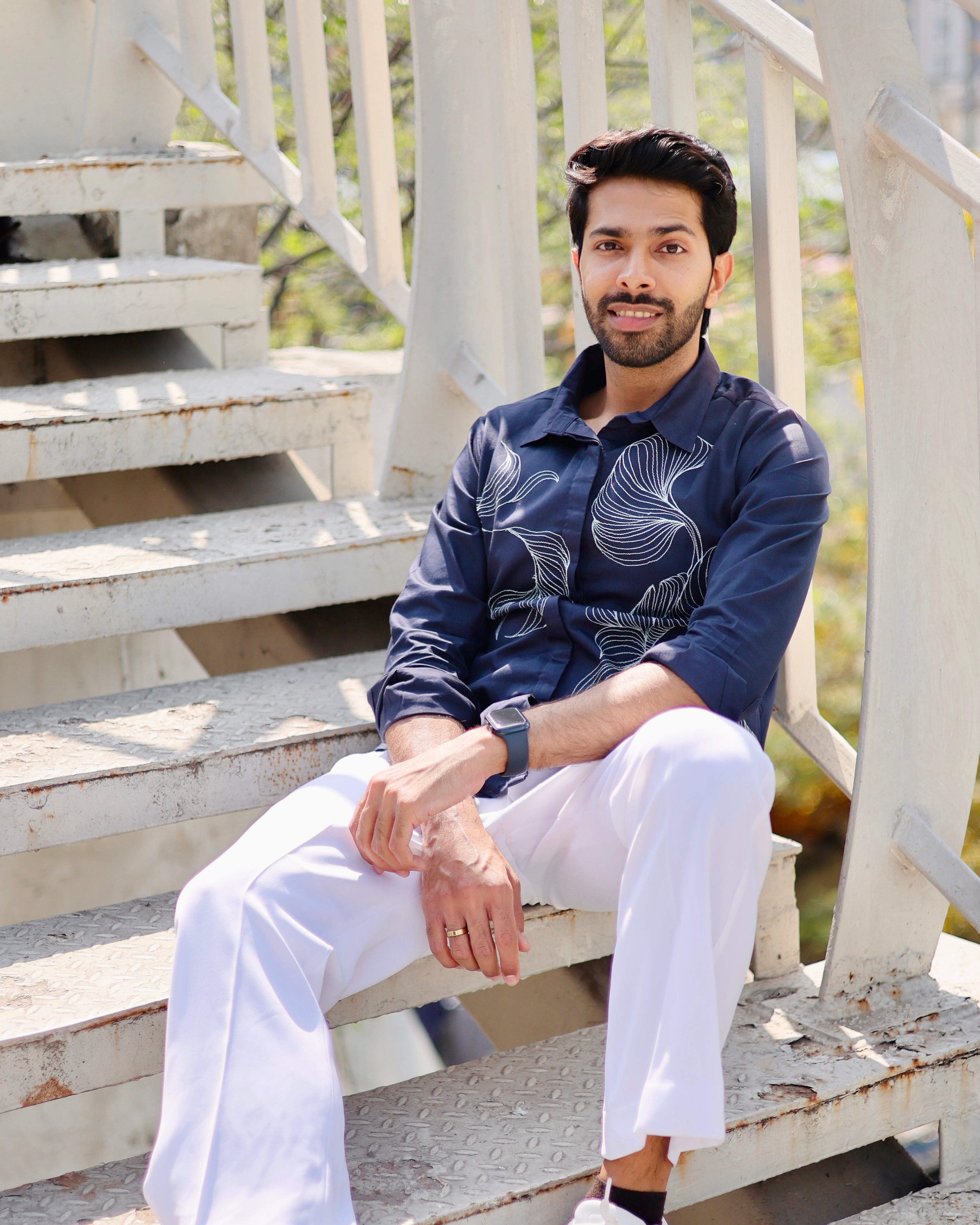 Mayank Sachdeva In Our Floral Cascade Shirt - vanshika&sakshi