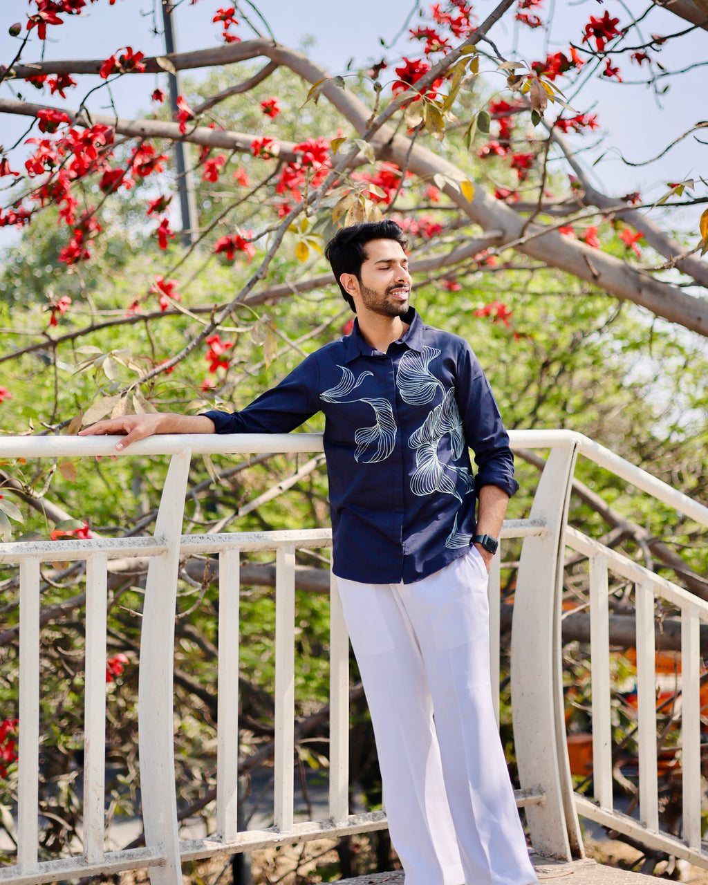 Mayank Sachdeva In Our Floral Cascade Shirt - vanshika&sakshi