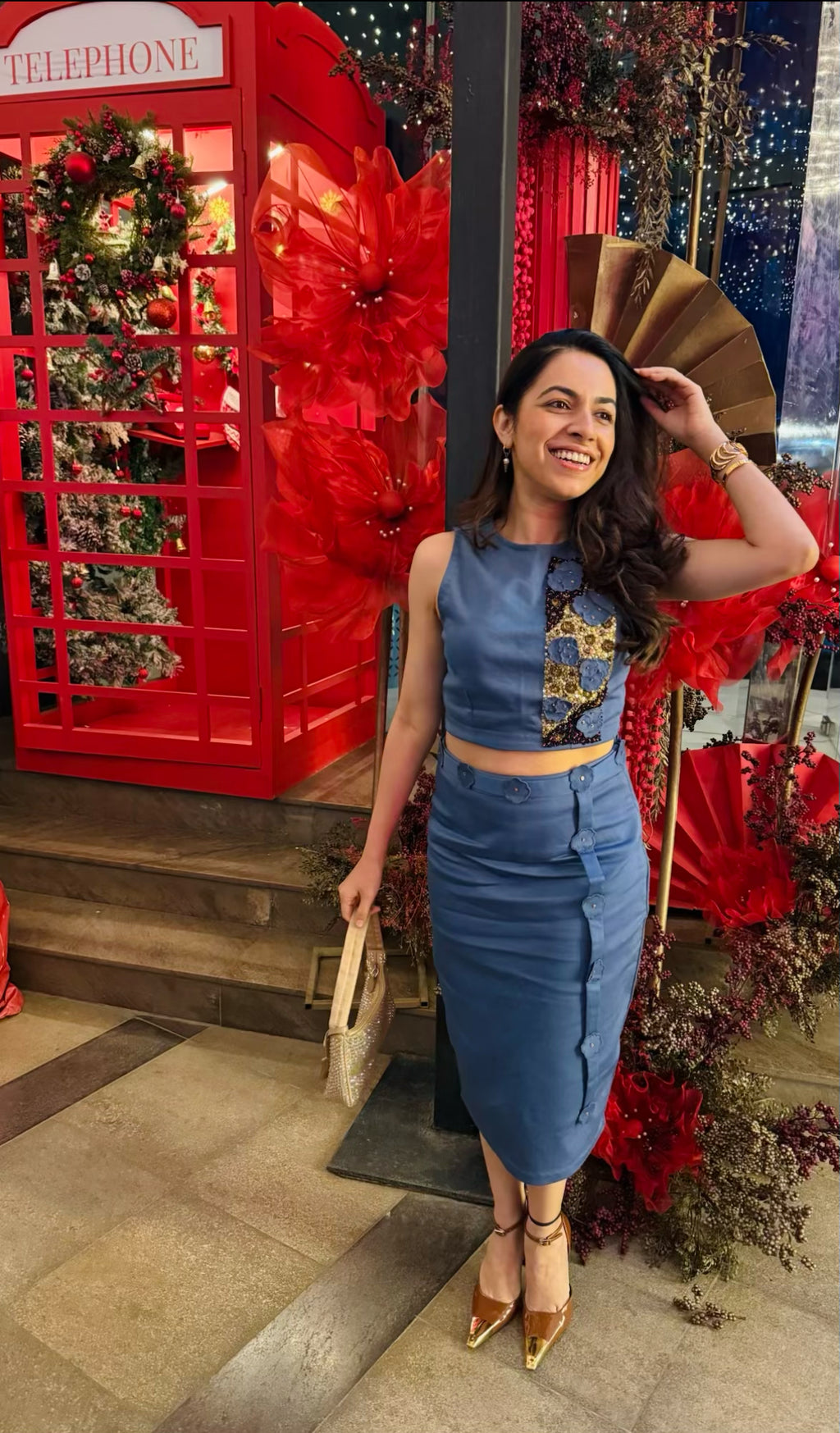 Sneha Tharwani in Our Denim Blush Set - vanshika&sakshi