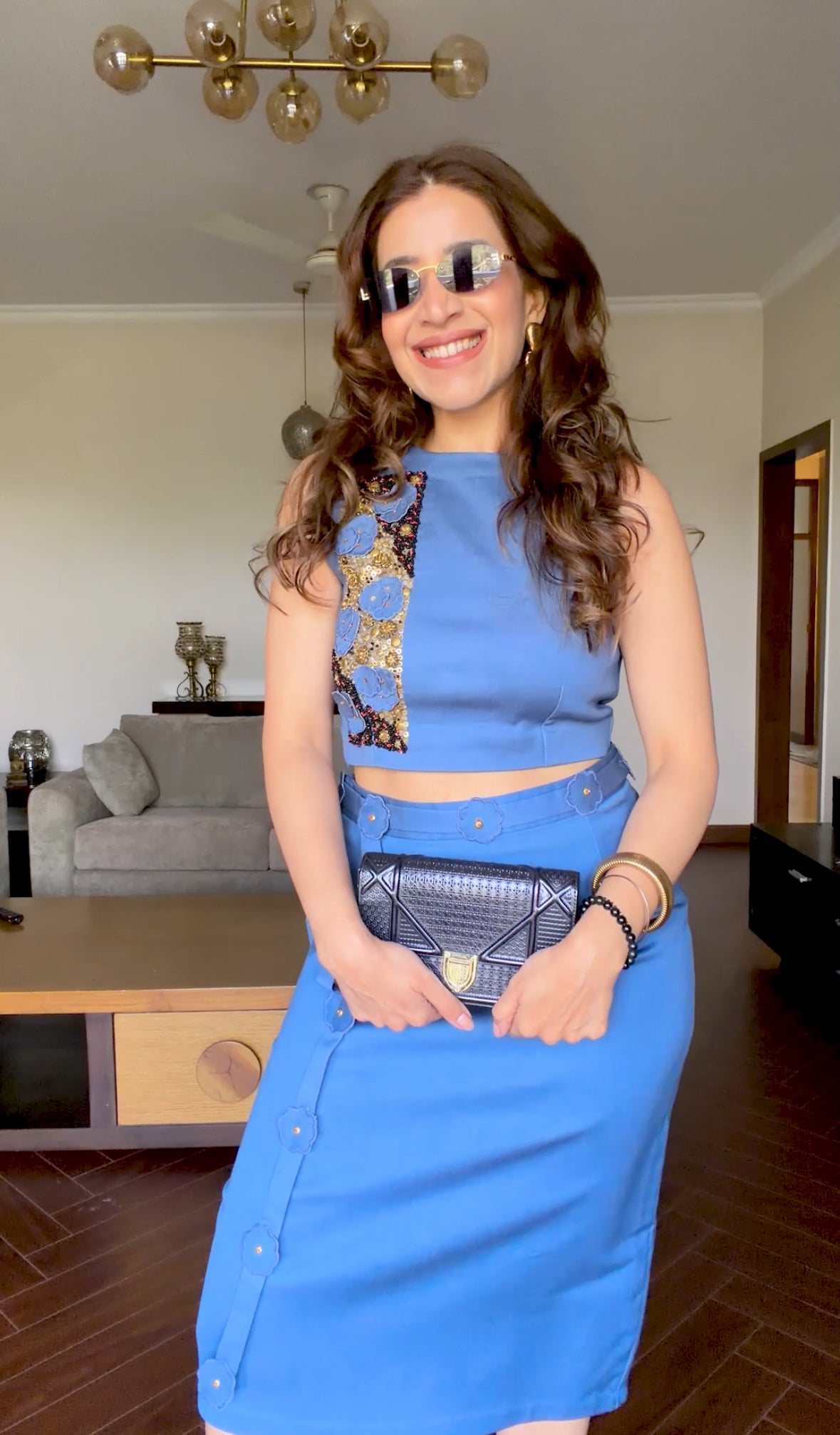 Rumina Malik in Our Denim Blush Set