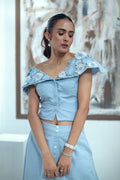 Bloom Burst Skirt Set (Blue)
