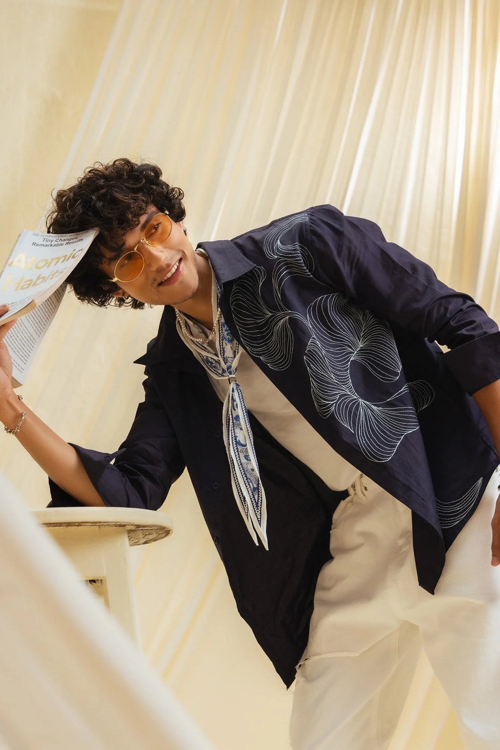 Mayank Sachdeva In Our Floral Cascade Shirt - vanshika&sakshi