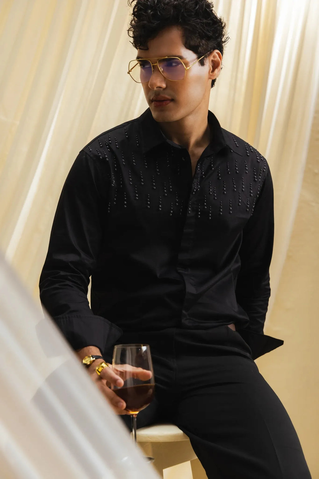 Shivam Kaul In our Celestial Comet Shirt - vanshika&sakshi
