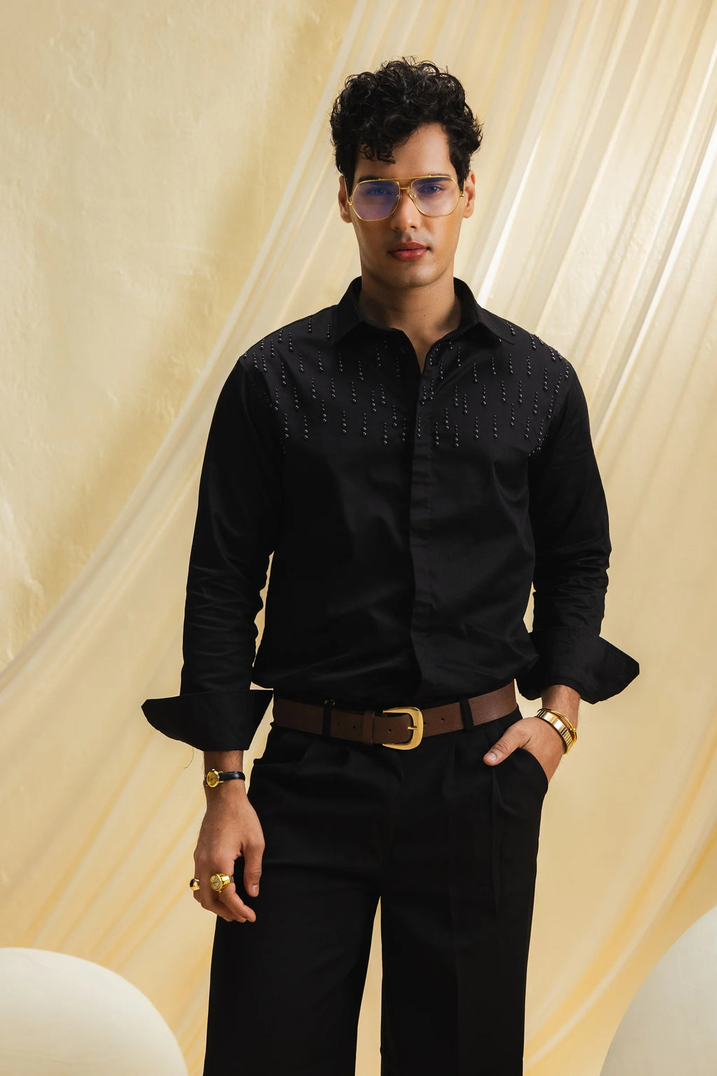 Shivam Kaul In our Celestial Comet Shirt - vanshika&sakshi