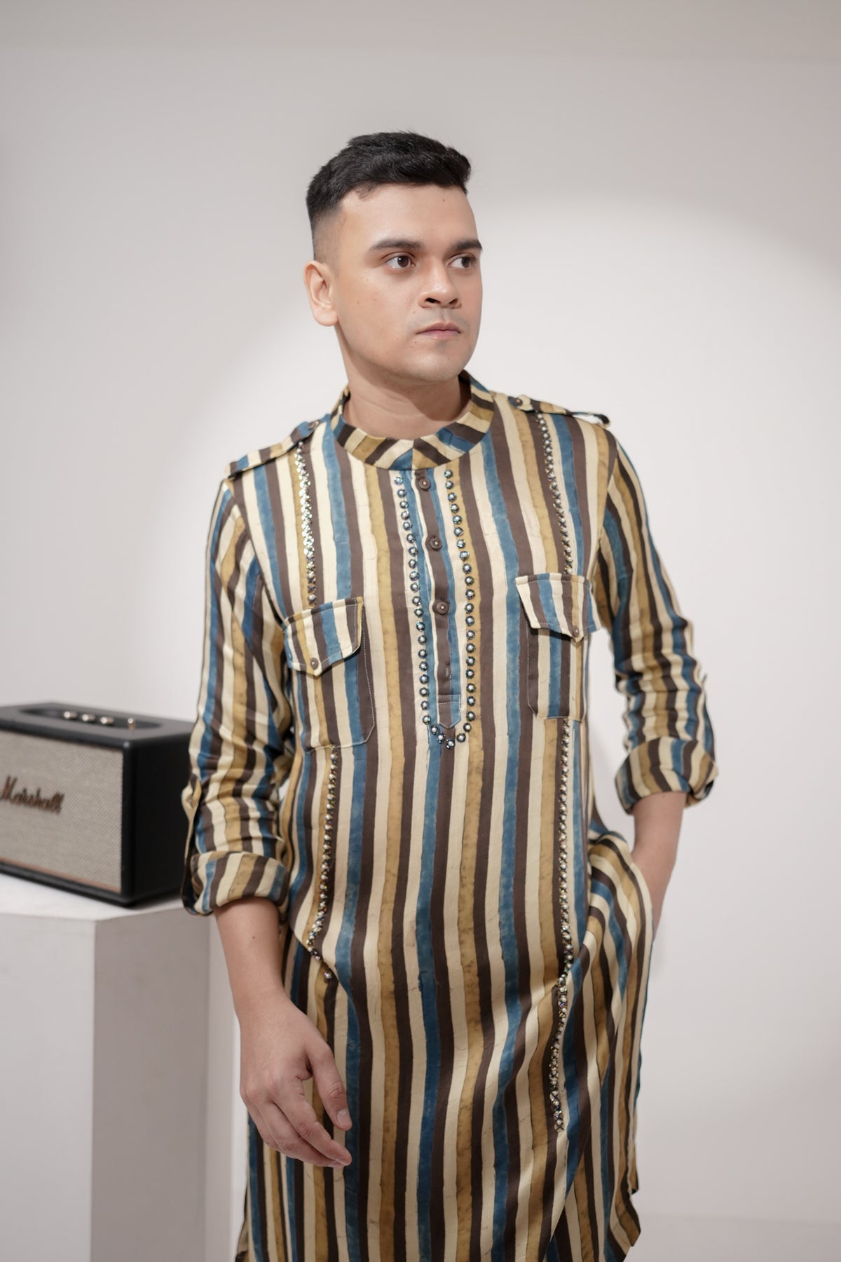 Striped Pathani Set