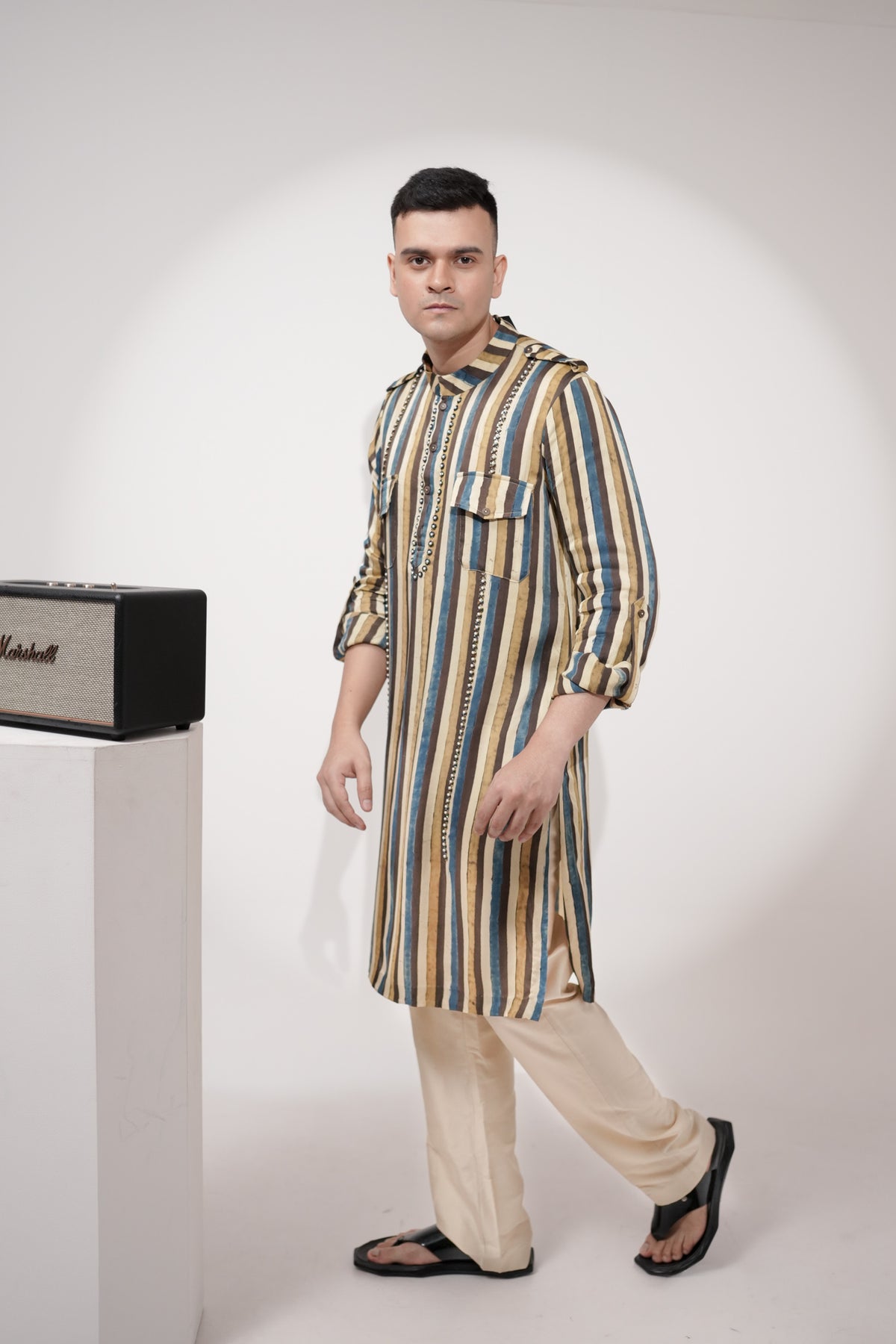 Striped Pathani Set