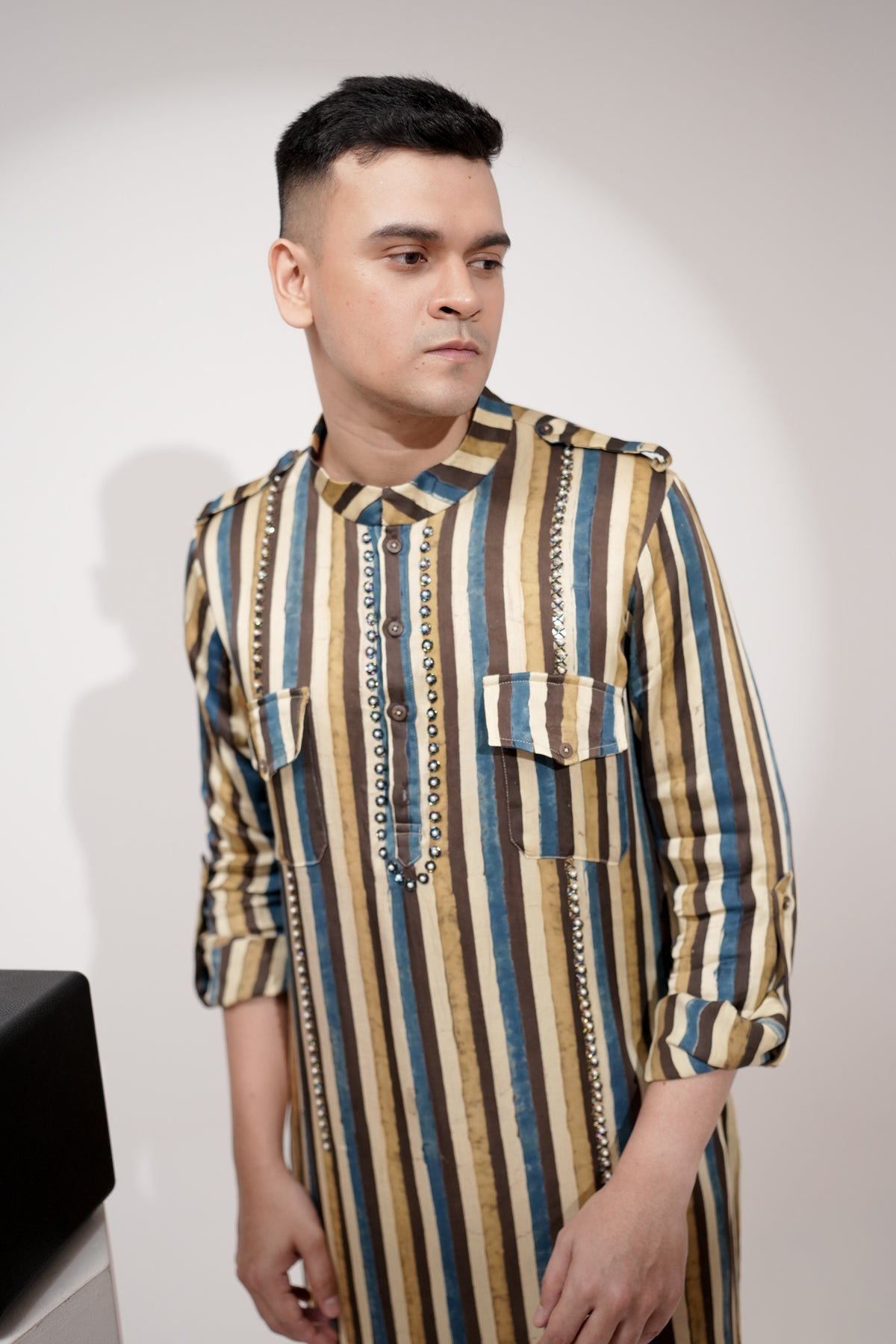 Striped Pathani Set