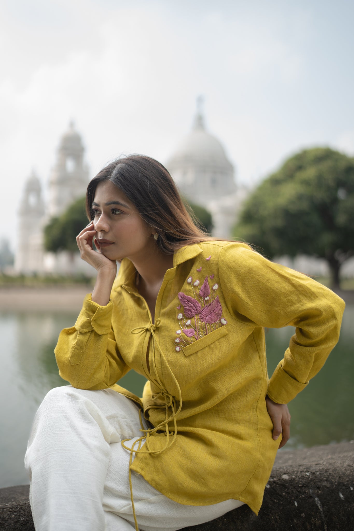 Spring Pocket Knotted Shirt - vanshika&sakshi