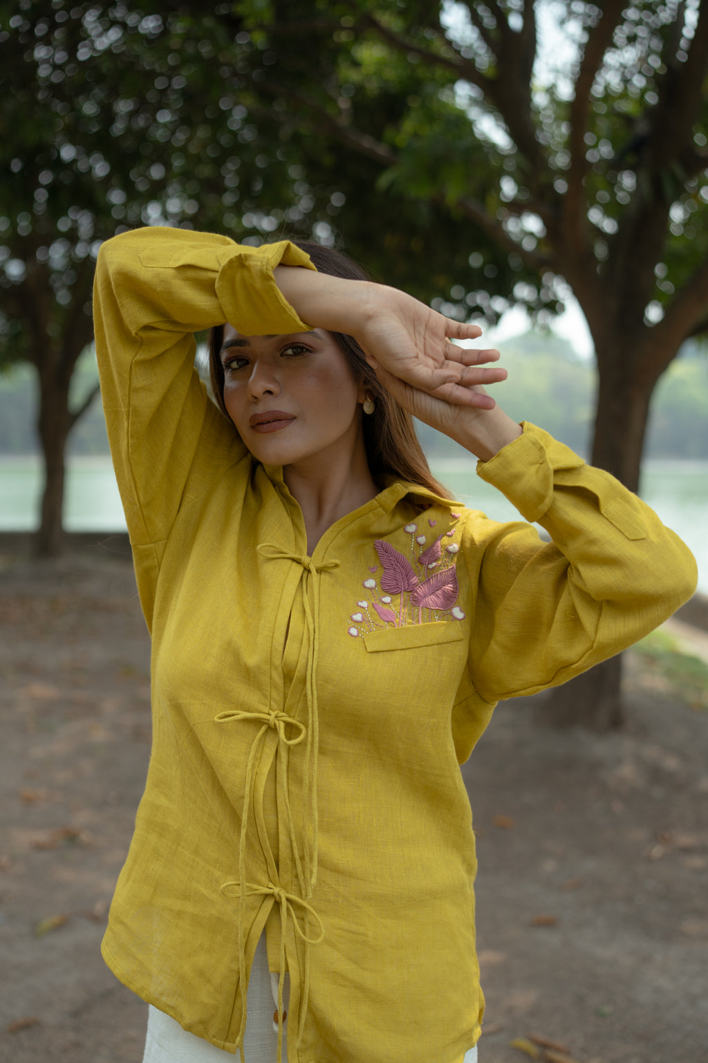 Spring Pocket Knotted Shirt - vanshika&sakshi