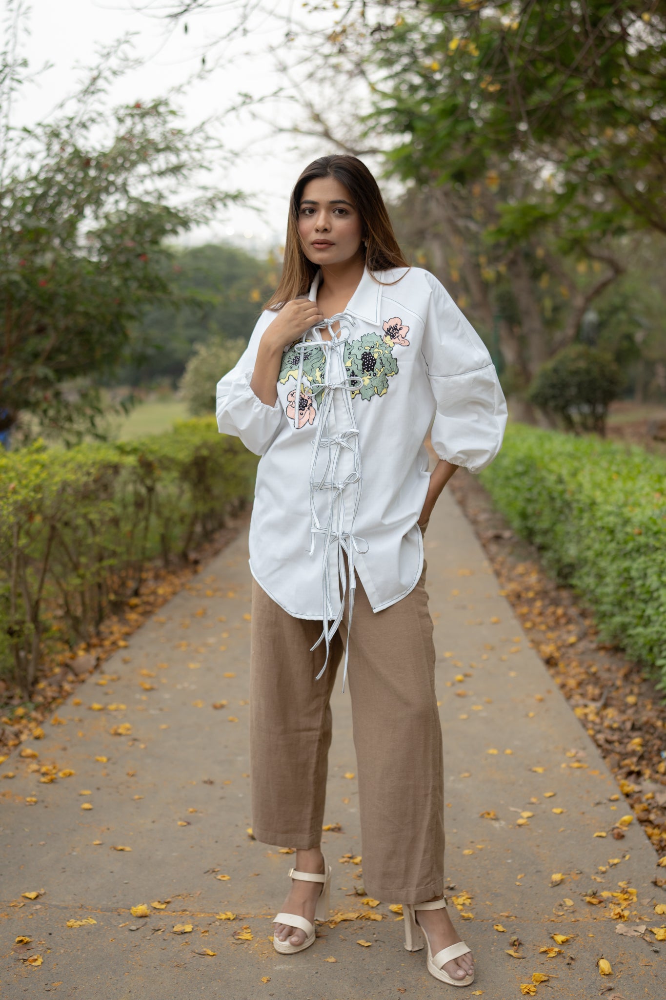 Knotted Floral Shirt - vanshika&sakshi