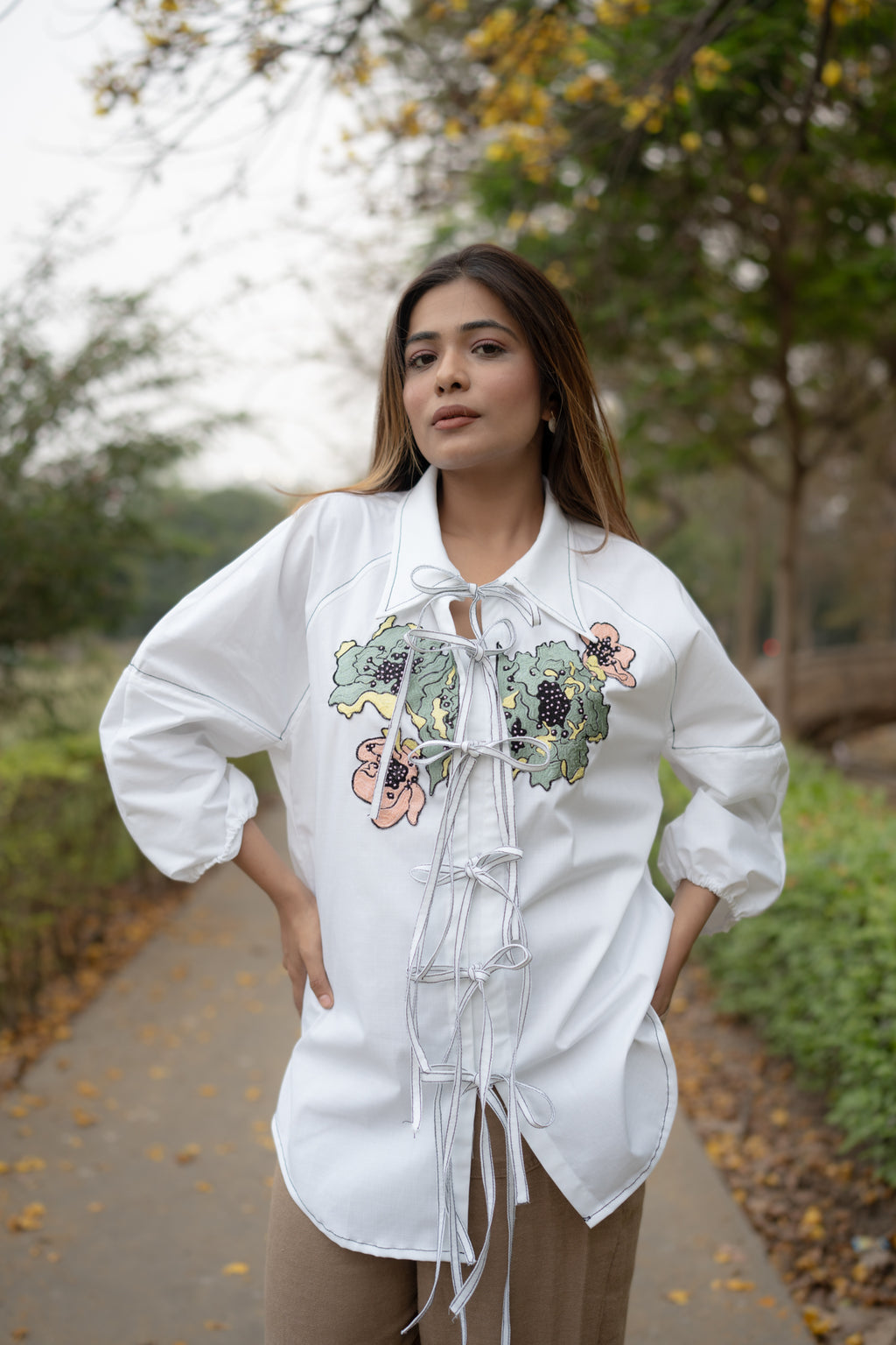 Knotted Floral Shirt - vanshika&sakshi