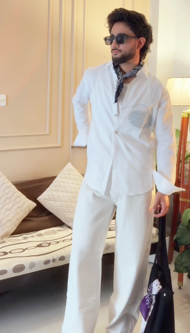 Harsh Gulati In Our Azure Bloom  Shirt - vanshika&sakshi