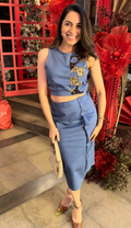 Sneha Tharwani in Our Denim Blush Set