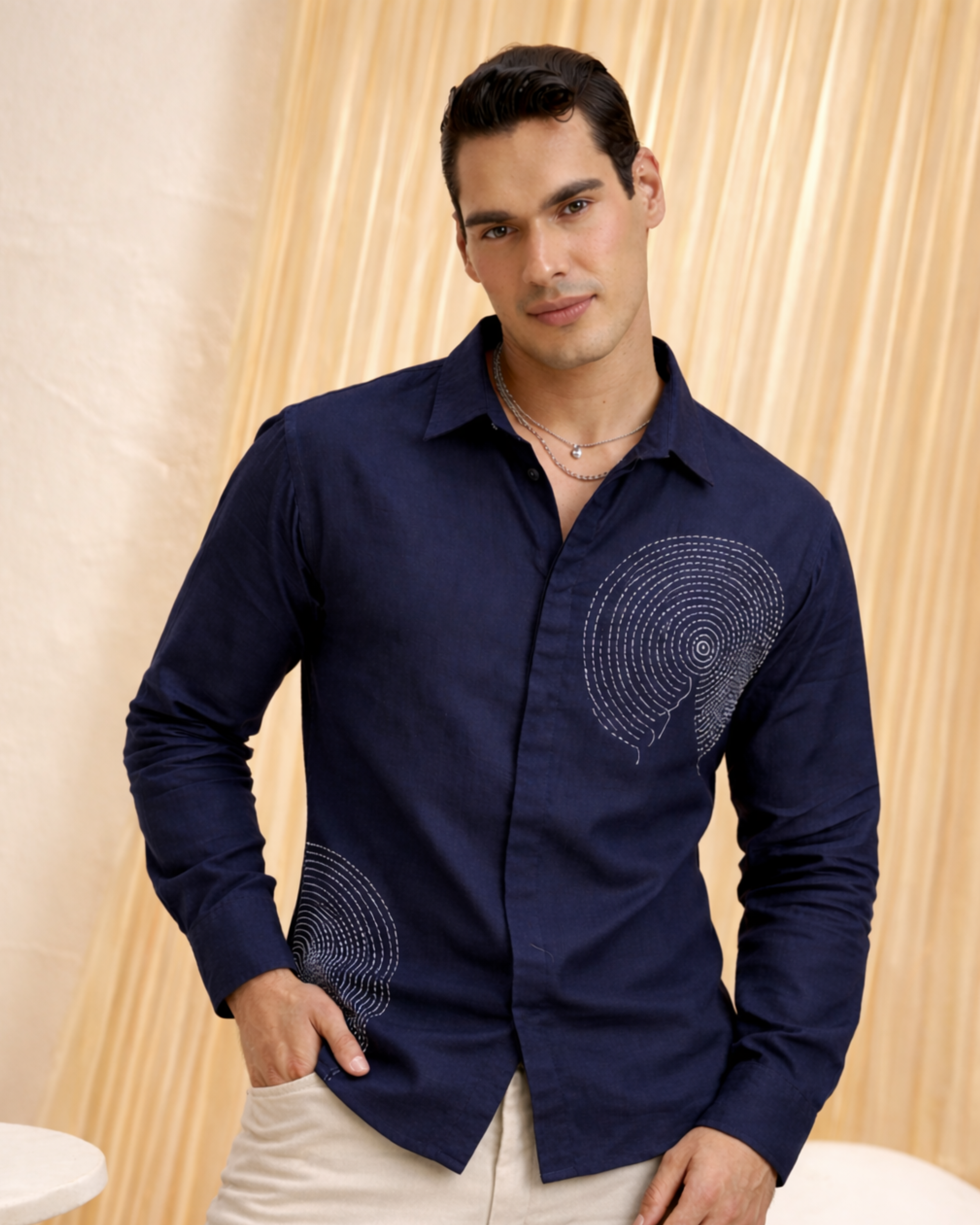 Infinite Loop Shirt (Navy Blue) - vanshika&sakshi