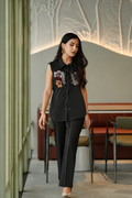 Knotted Floral Set (Black) - vanshika&sakshi